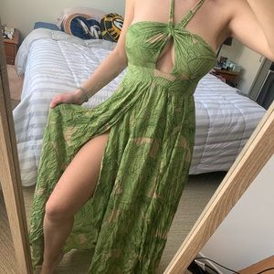 Urban Outfitters Green Floral Maxi Dress